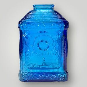 Blue Glass Federal Savings Bank Wheaton N.J. Blue Cobalt Sun Catcher 6.5x4”